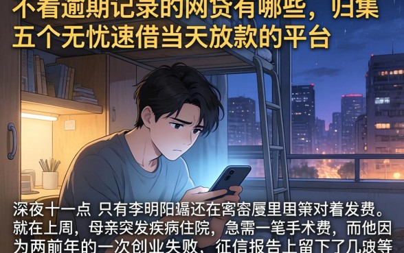 不看逾期记录的网贷有哪些，归集五个无忧速借当天放款的平台