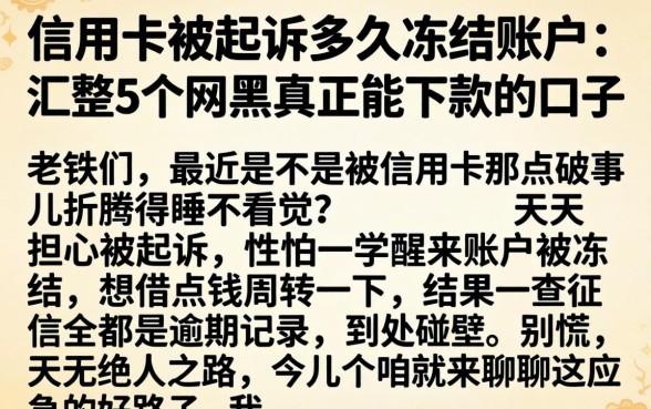 信用卡被起诉多久冻结账户，汇整5个网黑真正能下款的口子