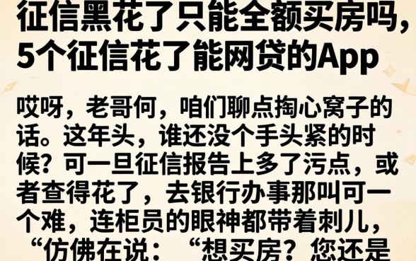 征信黑花了只能全额买房吗，详细阐述5个征信花了能网贷的app