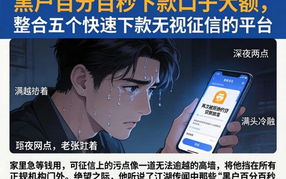 黑户百分百秒下款口子大额，整合五个快速下款无视征信的平台