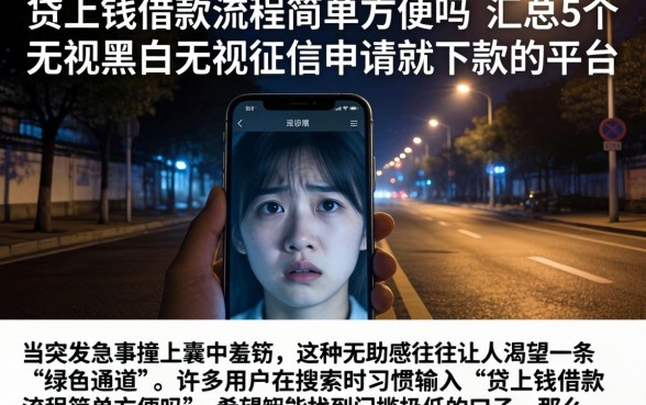 贷上钱借款流程简单方便吗，汇总5个无视黑白无视征信申请就下款的平台