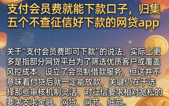 支付会员费就能下款的口子，归集五个不查征信好下款的网贷app