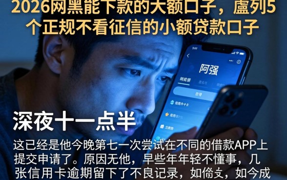 2026网黑能下款的大额口子，胪列5个正规不看征信的小额贷款口子