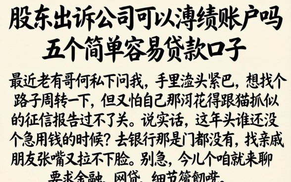 股东起诉公司可以冻结账户吗，概括五个简单容易贷款口子