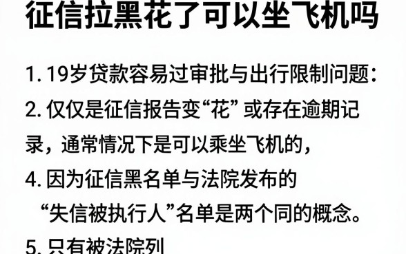 征信拉黑花了可以坐飞机吗,枚举五个19岁贷款容易过审批的软件