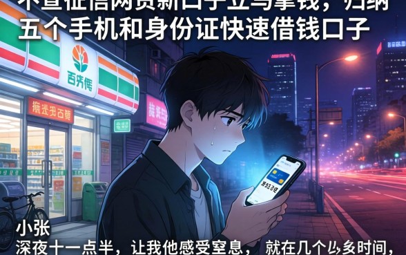 不查征信的网贷新口子立马拿钱，归纳五个手机和身份证快速借钱口子