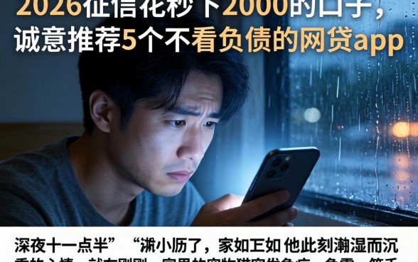 2026征信花秒下2000的口子,诚意推荐5个不看负债的网贷app