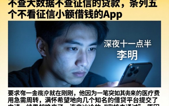 不查大数据不查征信的贷款,条列五个不看征信小额借钱的app