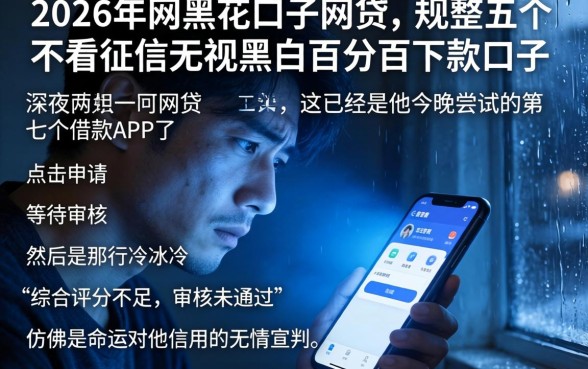 2026年网黑花口子网贷，规整五个不看征信无视黑白百分百下款口子