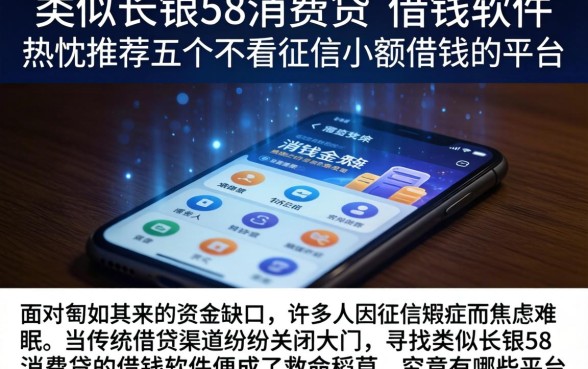 类似长银58消费贷的借钱软件,热忱推荐五个不看征信小额借钱的平台