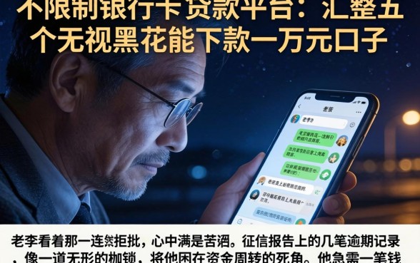 不限制银行卡的贷款平台，汇整五个无视黑花能下款一万元口子
