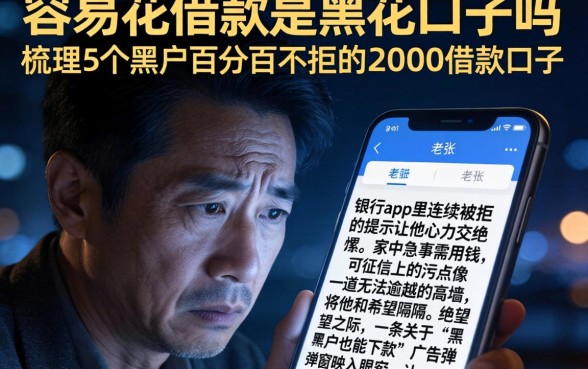 容易花借款是黑花口子吗，梳理5个黑户百分百不拒的2000借款口子