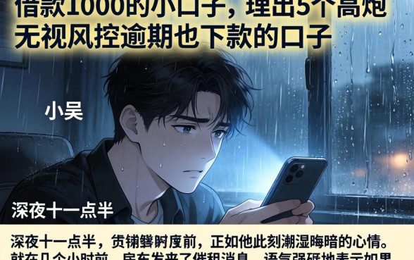 借款1000的小口子，理出5个高炮无视风控逾期也下款的口子