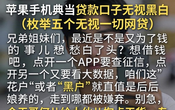 苹果手机典当贷款口子无视黑白，枚举五个无视一切的网贷