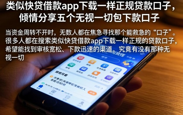 类似快贷借款app下载一样正规的贷款口子，倾情分享五个无视一切包下款口子