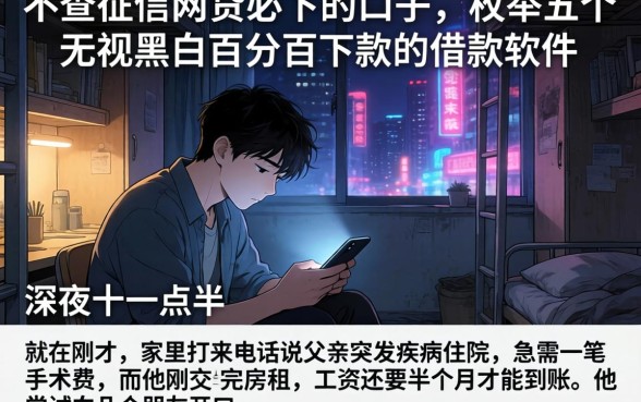 不查征信的网贷必下的口子，枚举五个无视黑白百分百下款的借款软件