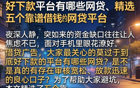 好下款的平台有哪些网贷，精选五个靠谱借钱的网贷平台