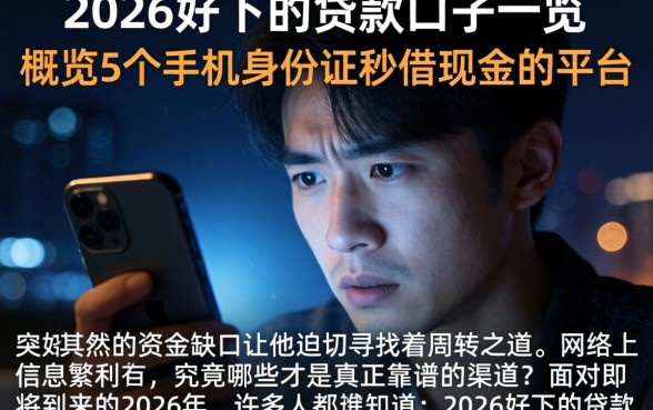 2026好下的贷款口子一览，概览5个手机身份证秒借现金的平台