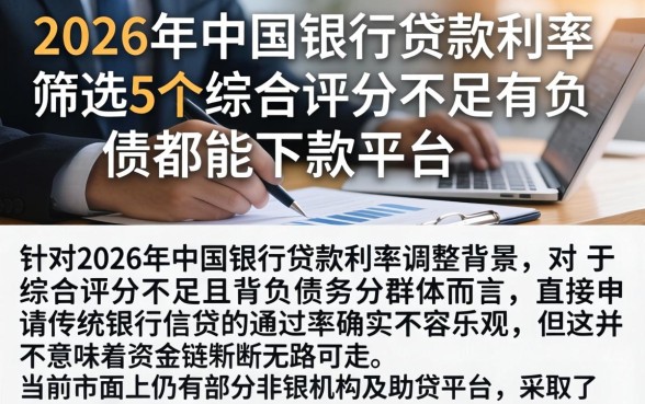 2026年中国银行贷款利率，筛选5个综合评分不足有负债都能下款平台