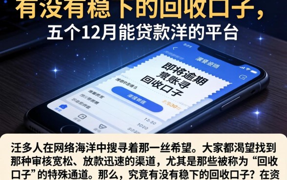 有没有稳下的回收口子，详细阐述五个12月能贷款的平台