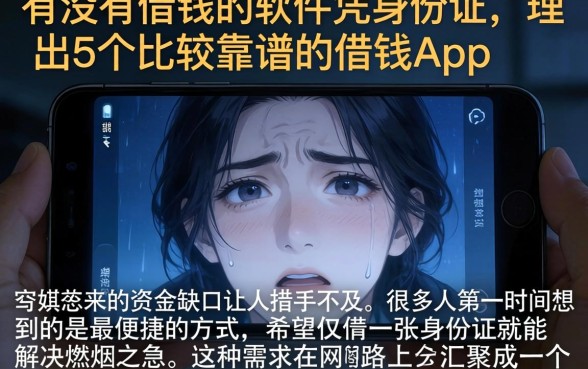 有没有借钱的软件凭身份证,理出5个比较靠谱的借钱app