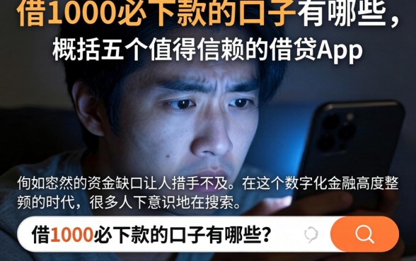 借1000必下款的口子有哪些,概括五个值得信赖的借贷app
