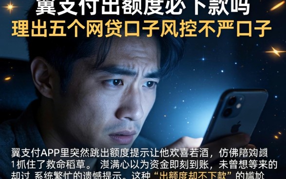 翼支付出额度必下款吗，理出五个网贷口子风控不严的口子