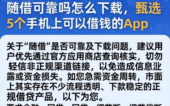 随借可靠吗怎么下载，甄选5个手机上可以借钱的app