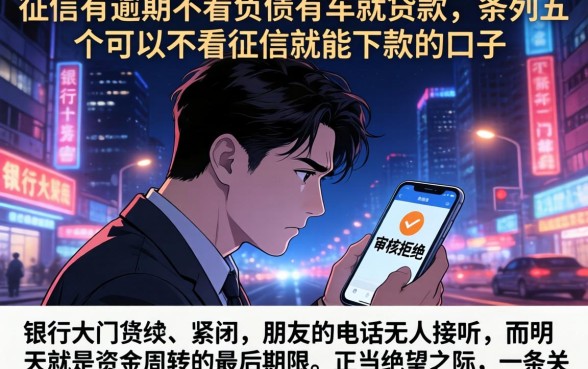 征信有逾期不看负债有车就贷款，条列五个可以不看征信就能下款的口子