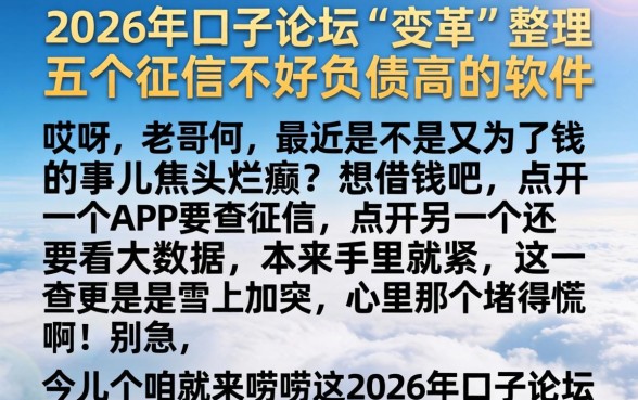 2026年口子论坛的变革，整理五个征信不好负债高的软件