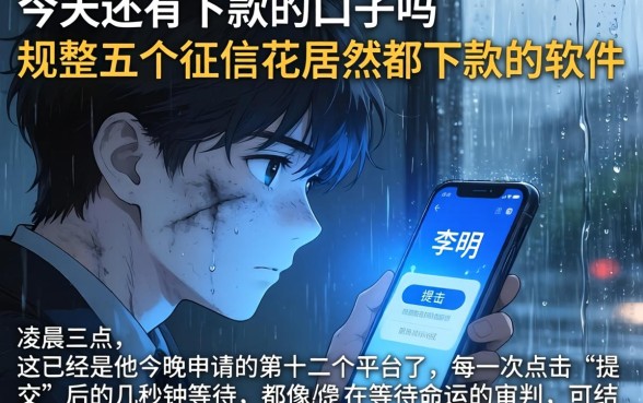 今天还有下款的口子吗，规整五个征信花居然都下款的软件