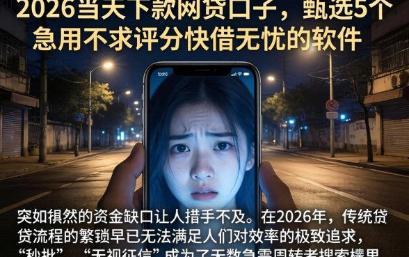 2026当天下款的网贷口子，甄选5个急用不求评分快借无忧的软件