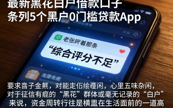 最新黑花白户借款口子，条列5个黑户0门槛贷款app