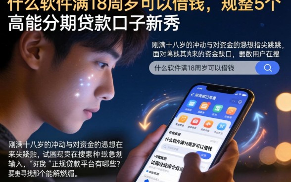 什么软件满18周岁可以借钱，规整5个高能分期贷款口子新秀
