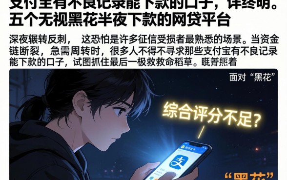 支付宝有不良记录能下款的口子,详尽说明五个无视黑花半夜下款的网贷平台