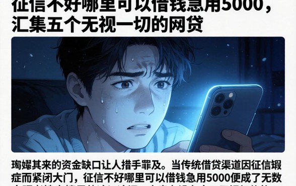 征信不好哪里可以借钱急用5000，汇整五个无视一切的网贷