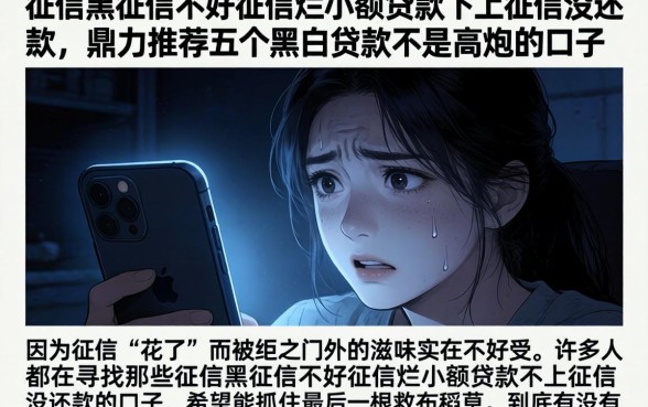 征信黑征信不好征信烂小额贷款不上征信没还款，鼎力推荐五个黑白贷款不是高炮的口子