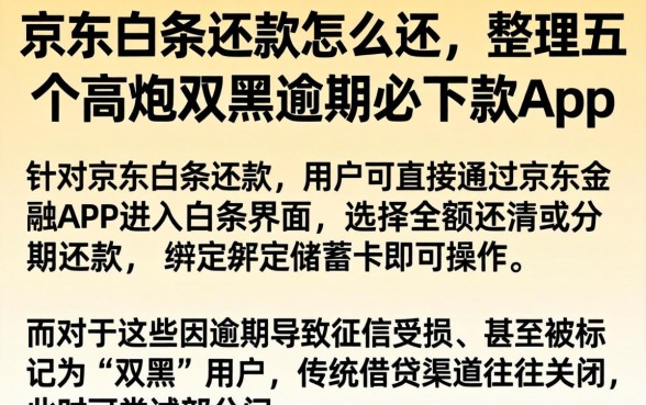 京东白条还款怎么还，整理五个高炮双黑逾期必下款app