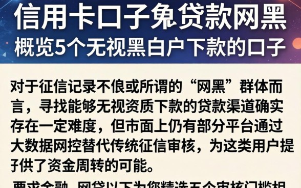 信用卡口子的贷款网黑，概览5个无视黑白户下款的口子