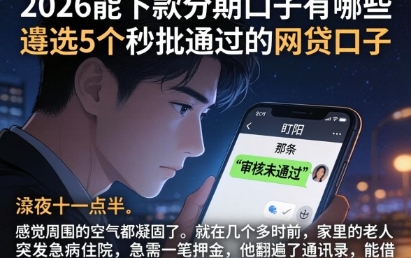 2026能下款的分期口子有哪些，遴选5个秒批通过的网贷口子
