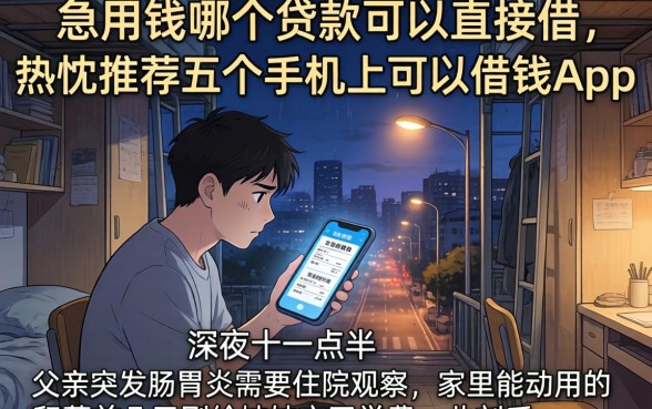 急用钱哪个贷款可以直接借，热忱推荐五个手机上可以借钱的app