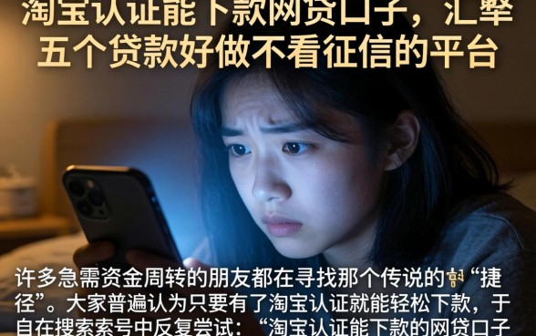 淘宝认证能下款的网贷口子,汇整五个贷款好做不看征信的平台