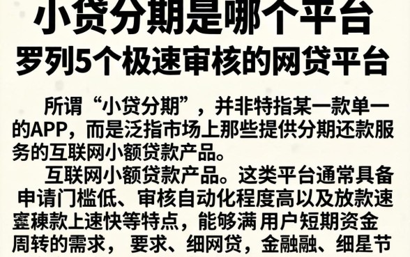 小贷分期是哪个平台，罗列5个极速审核的网贷平台