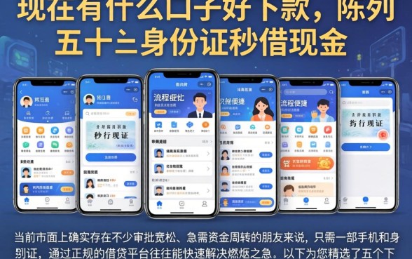 现在有什么口子好下款，陈列五个手机身份证秒借现金的软件