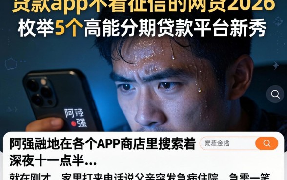 贷款app不看征信的网贷2026，枚举5个高能分期贷款平台新秀