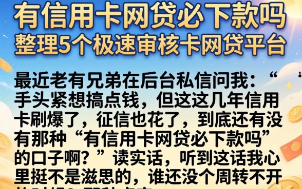 有信用卡网贷必下款吗,整理5个极速审核的网贷平台