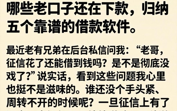 哪些老口子还在下款,归纳五个靠谱的借款软件