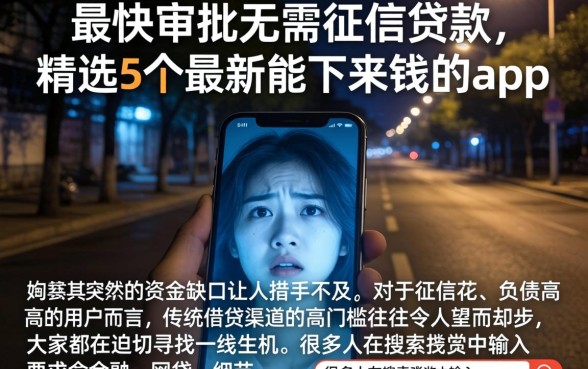 最快审批无需征信贷款,精选5个最新能下来钱的app
