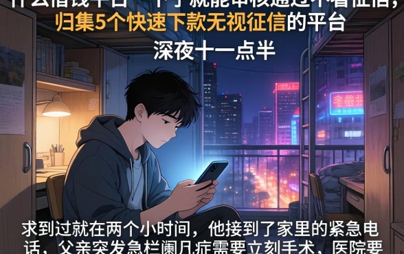 什么借钱平台一下子就能审核通过不看征信，归集5个快速下款无视征信的平台