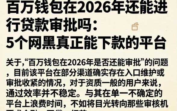 百万钱包在2026年还能进行贷款审批吗，概括5个网黑真正能下款的平台